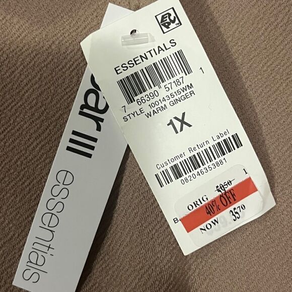 Bar III Trendy Plus Size Paperbag-Waist Jogger Pants Warm Ginger 1X NWT - Picture 4 of 7